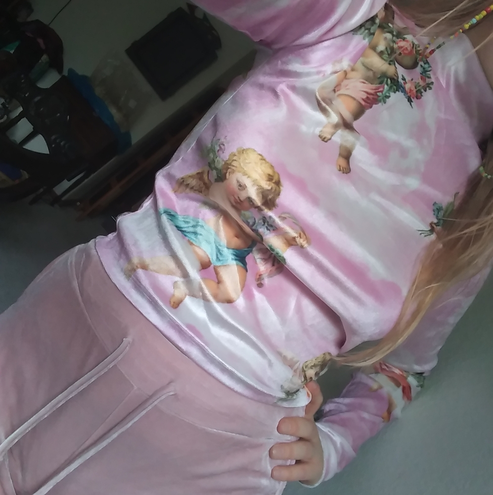 NWOT Renaissance Angels Pink Velvet Top